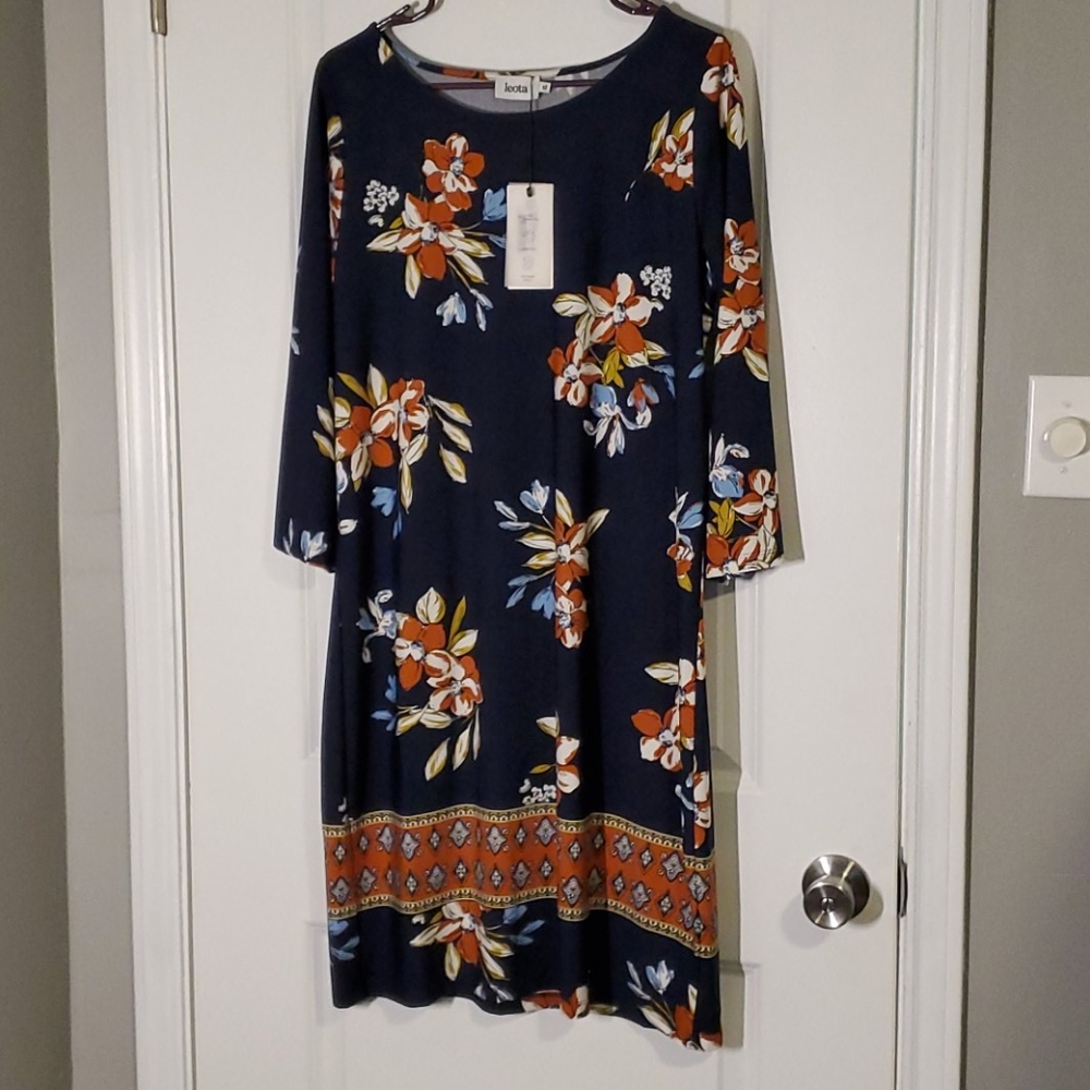 Navy floral dress